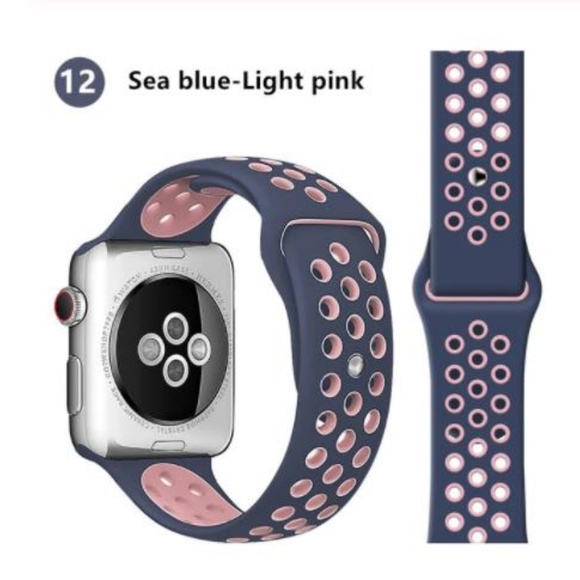 Accessories - NEW Blue Pink Sport Silicone Band For Apple Watch